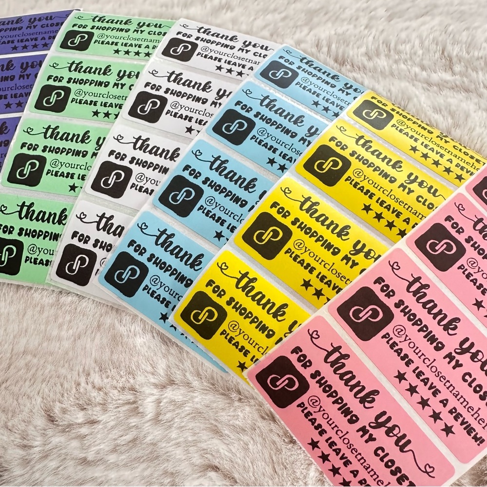 50pc Customized Thank you Poshmark Stickers. Your closet name will be a…